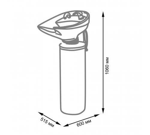 Парикмахерская мойка ЭКО с белой средней раковиной