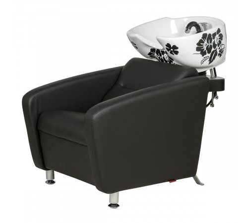 Парикмахерская мойка МД-123 раковина глубокая белая с цветами 