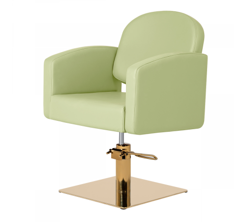 Парикмахерское кресло Тера, основание квадрат золото