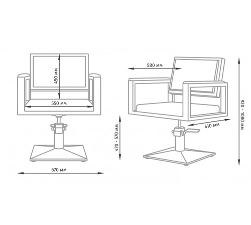 Парикмахерское кресло Дуглас на белом каркасе