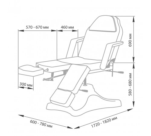 Педикюрное кресло МД-182, гидравлика