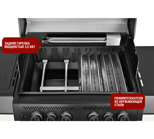 Газовый гриль 4+2 горелки