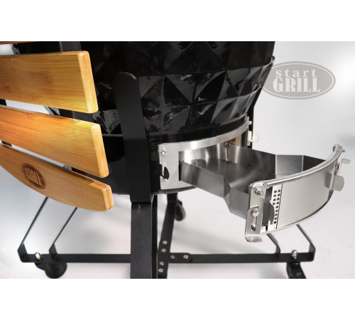 Керамический гриль-барбекю 24 дюйма (черный) (61 см)