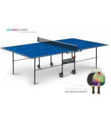 Стол теннисный Olympic с сеткой и набором Синий